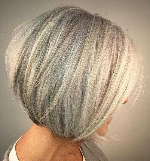 60 Elegant Hairstyles for Women Over 60 to Match Every Preference 20 A-Line Gray Bob For Women Over 60