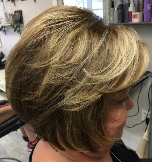 60 Elegant Hairstyles for Women Over 60 to Match Every Preference 27 Feathered Bob Hairstyle For Women Over 60