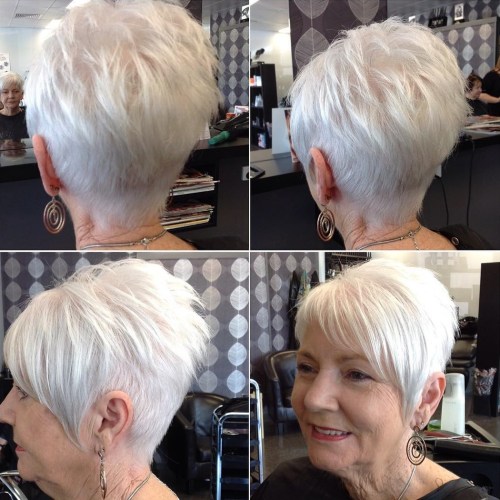 60 Elegant Hairstyles for Women Over 60 to Match Every Preference 53 Silver Pixie For Older Women