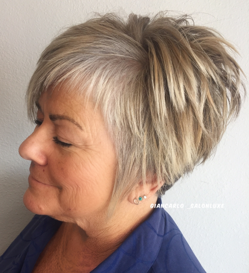 60 Elegant Hairstyles for Women Over 60 to Match Every Preference 48 Straight Choppy Pixie Cut