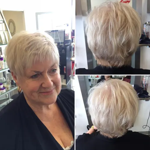 60 Elegant Hairstyles for Women Over 60 to Match Every Preference 40 60+ White Layered Pixie