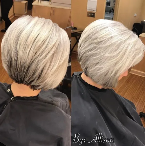 60 Elegant Hairstyles for Women Over 60 to Match Every Preference 37 Gray Layered Bob Over 60