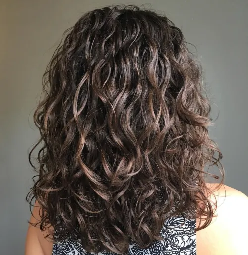 Voluminous Wavy Permed Hair