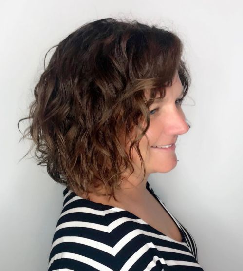 Long Bob With Loose Perm Curls
