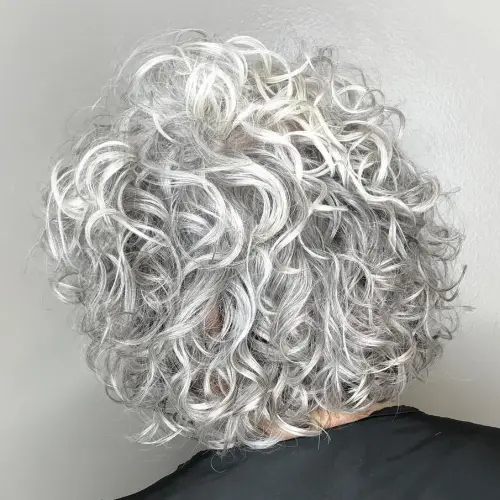 Short-To-Medium Gray Permed Hair
