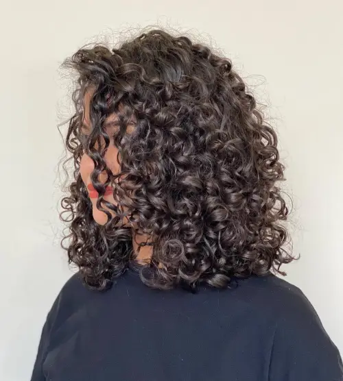 Medium Chocolate Perm Hairstyle
