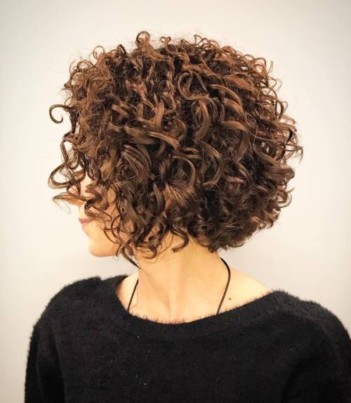 Neck-Length Golden Brown Perm Bob