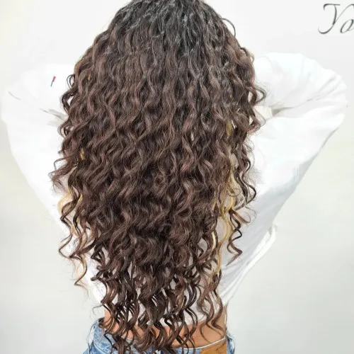 Waist-Length Hair with Perm Waves