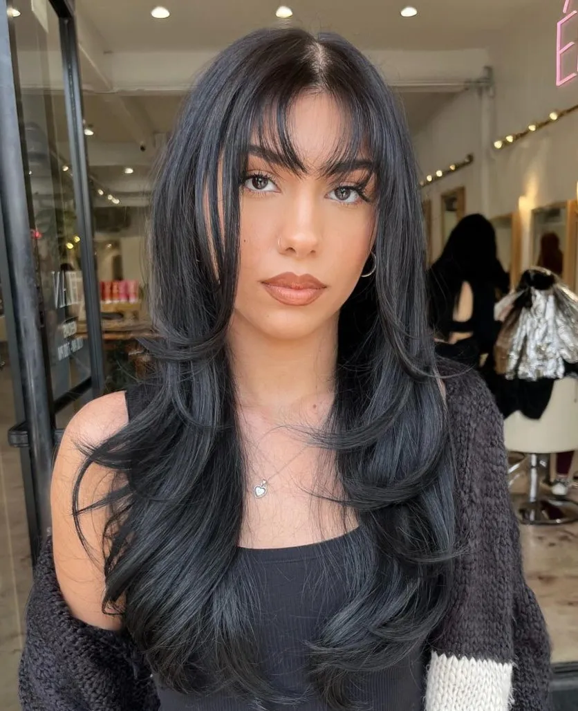 Long Butterfly Haircut for Oval Face