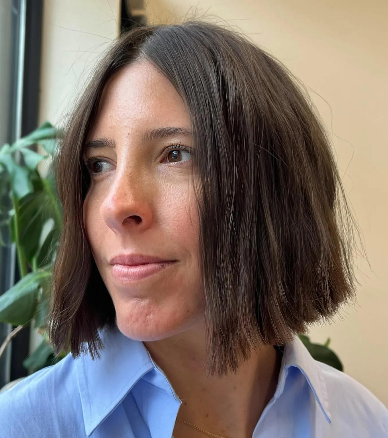 Slightly Inverted Blunt Bob with Center Part