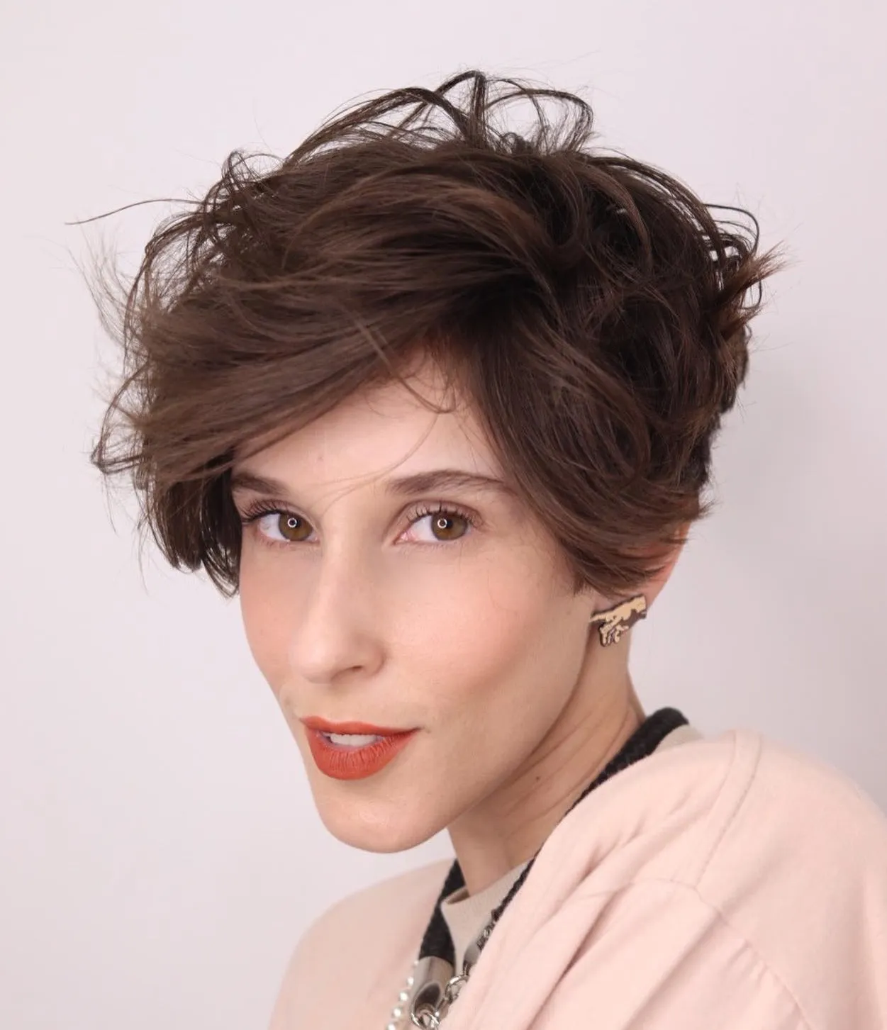 Tousled Wedge Haircut for Long Face