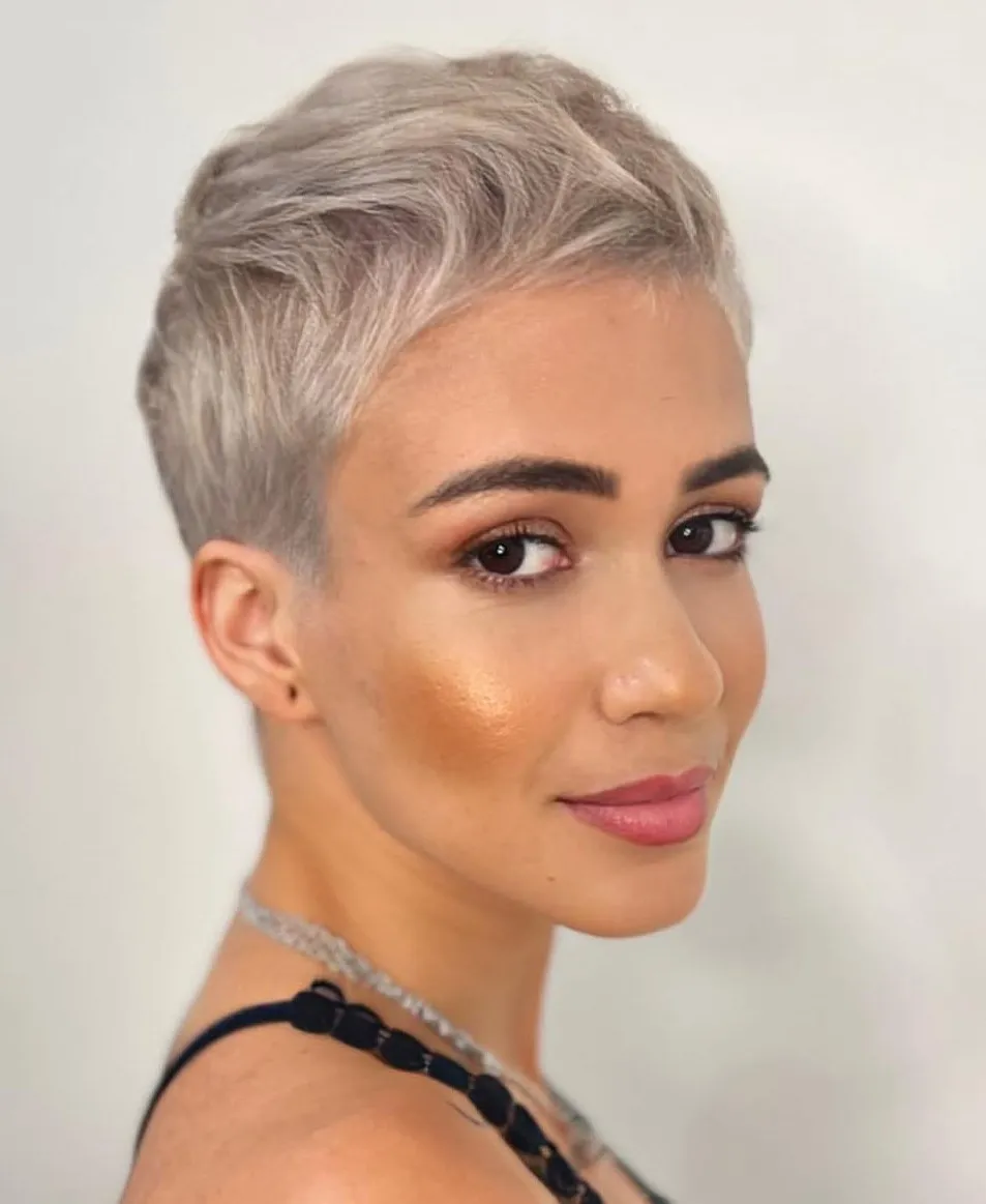 Textured Pixie Oblong Face Short Pixie Hairstyle
