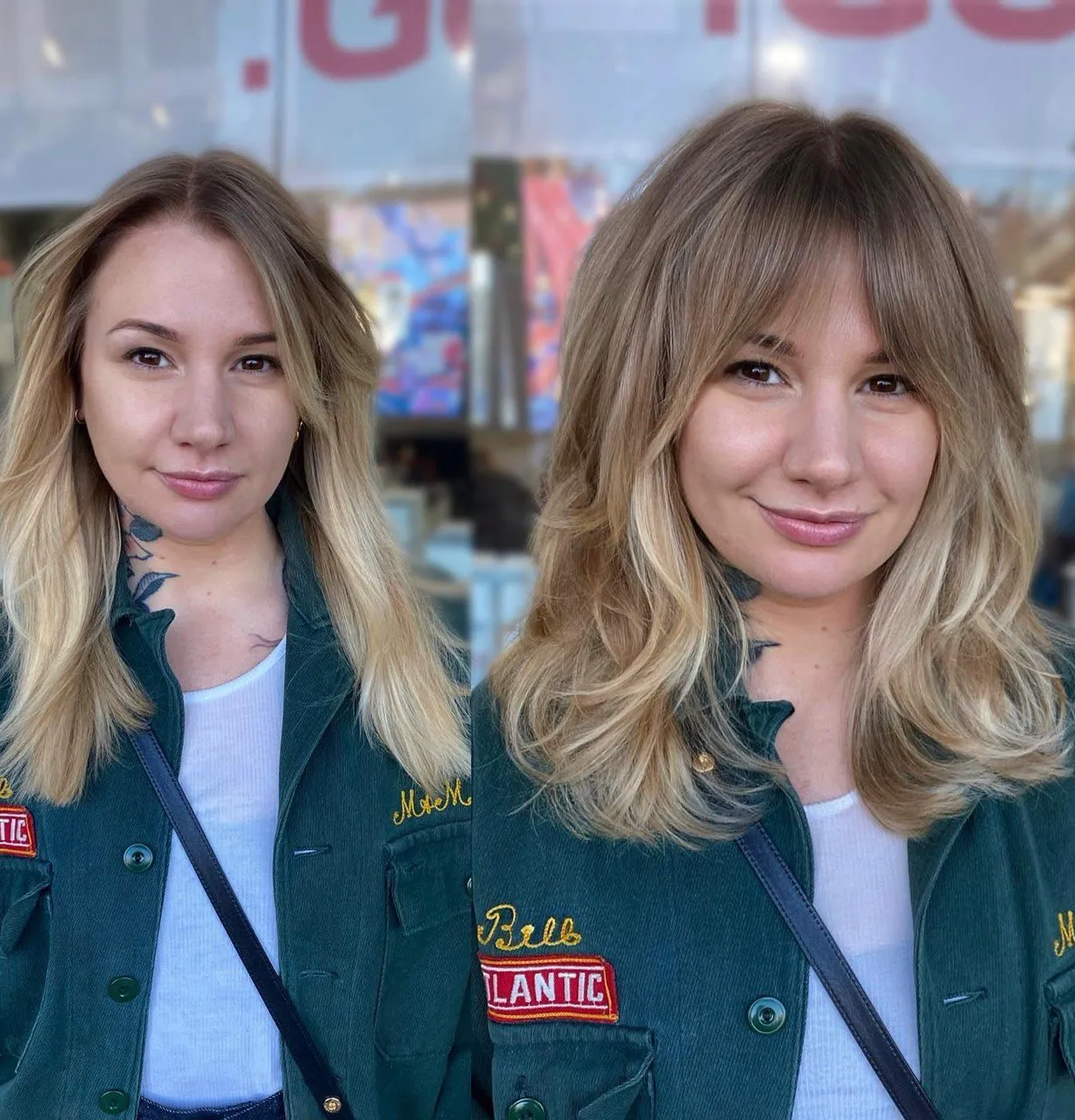 Blonde Shag with Ombre and Bangs