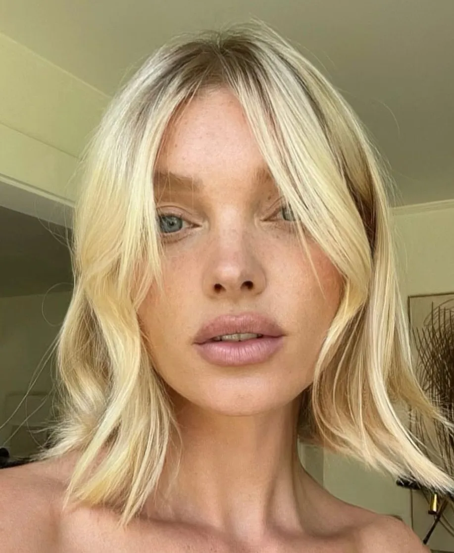 Baby Blonde Wavy Lob for Thin Hair Bright Blonde Wavy Lob with Curtain Bangs