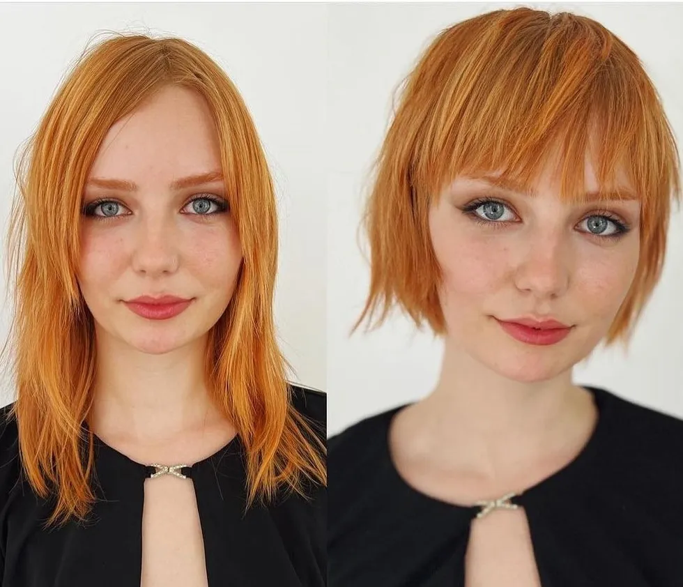Ginger Choppy Bob with Bangs Radiant Choppy Bob for Thin Hair Types