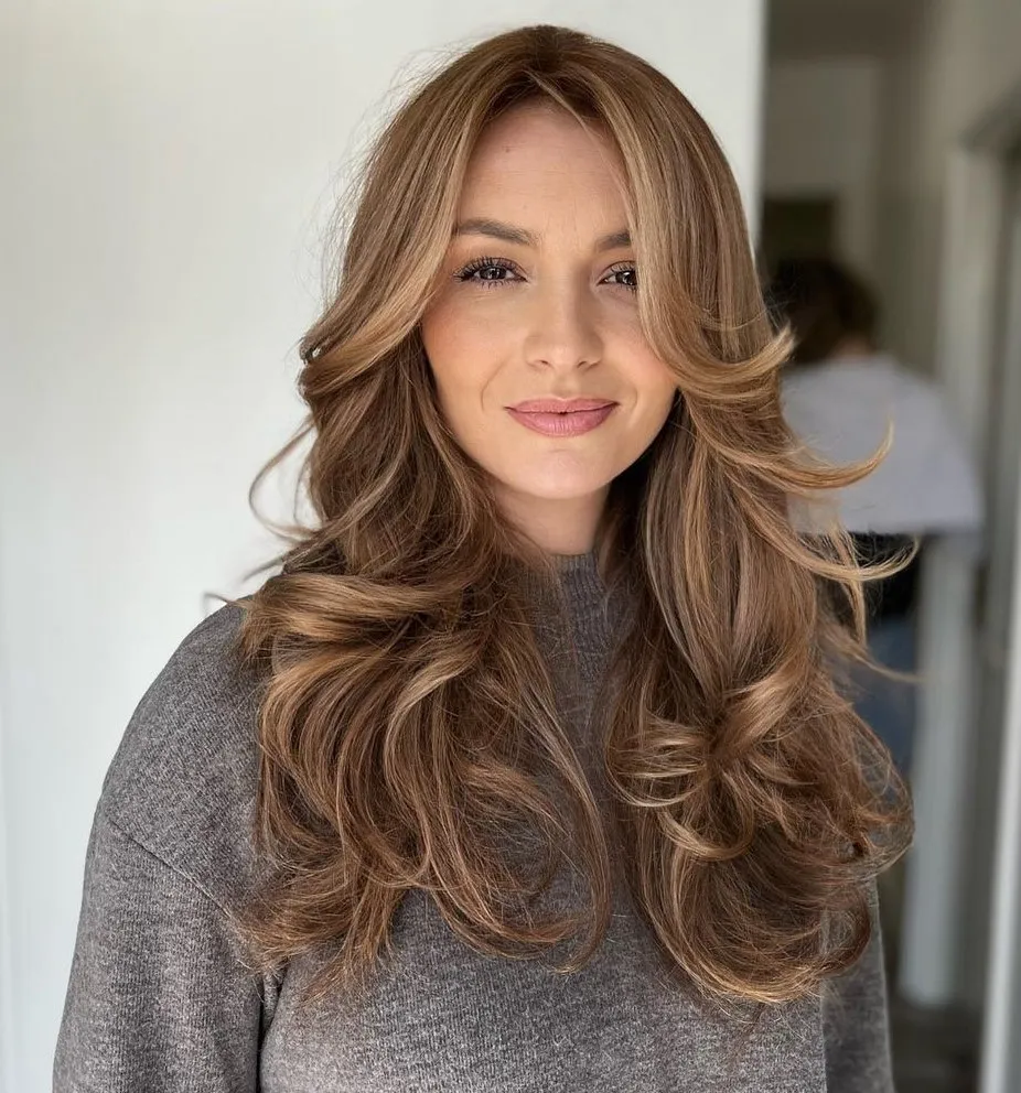 Butterfly Cut on Beautiful Light Brown Hair