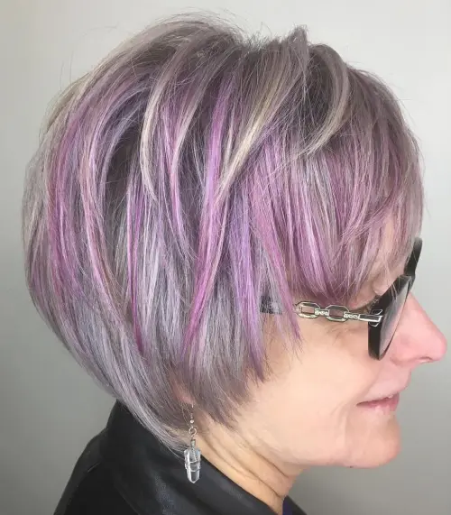 30 Hairstyles That Can Shave a Decade Off Your Appearance 30 Lilac Pixie With Purple Highlights