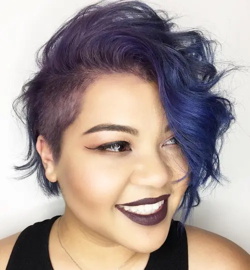 Curly Pixie Bob With Side Undercut