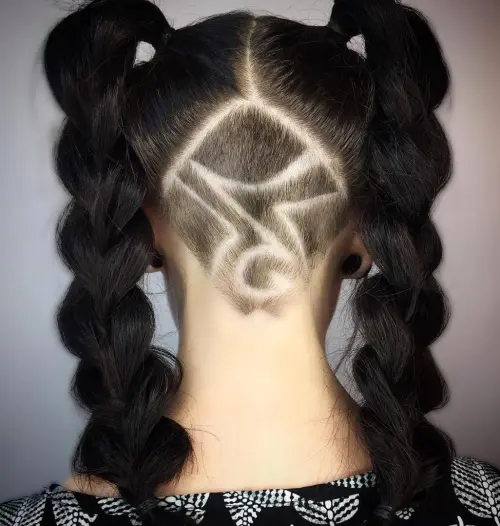 Pigtails With Nape Undercut