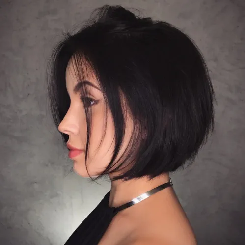 30 Stylish Hairstyles for Thin Straight Hair 11 Chin-Length Wispy Black Bob