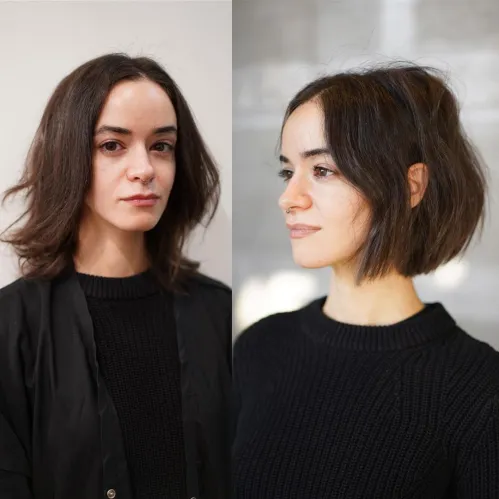 30 Stylish Hairstyles for Thin Straight Hair 26 Neck-Length Straight Messy Bob