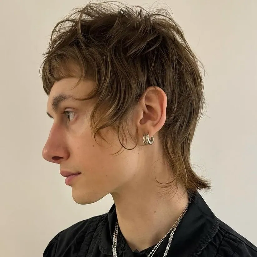 Fringe Wolf Hairstyle Korean Wolf Cut Style for Men