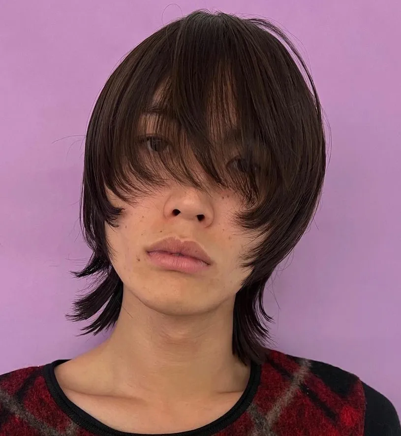 Relaxed Wolf Haircut Korean Wolf Cut for Men with Bangs