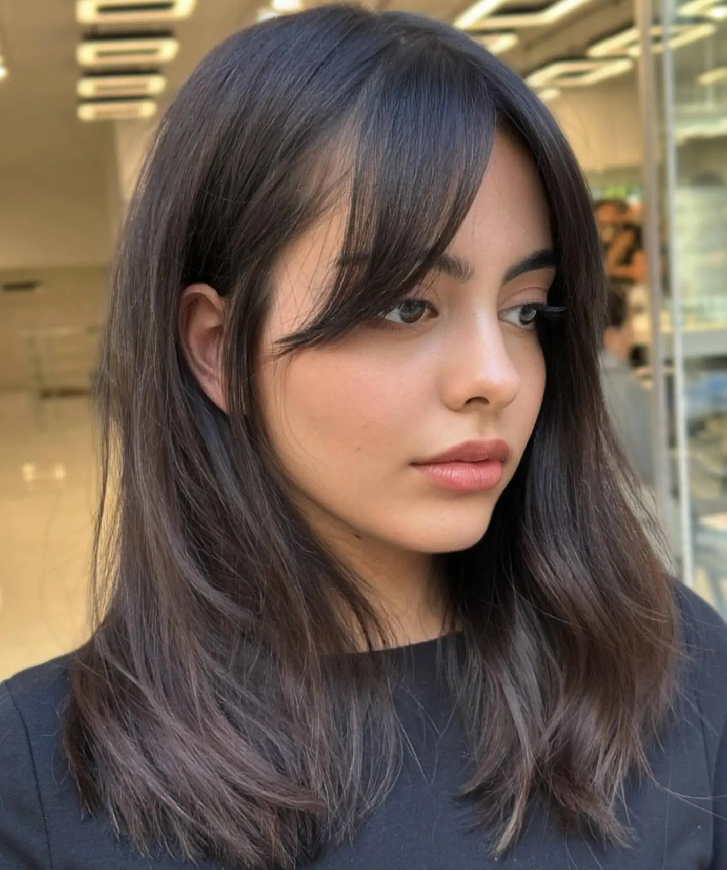 Long Curtain Bangs for Straight Hair Straight Locks with Framing Bangs