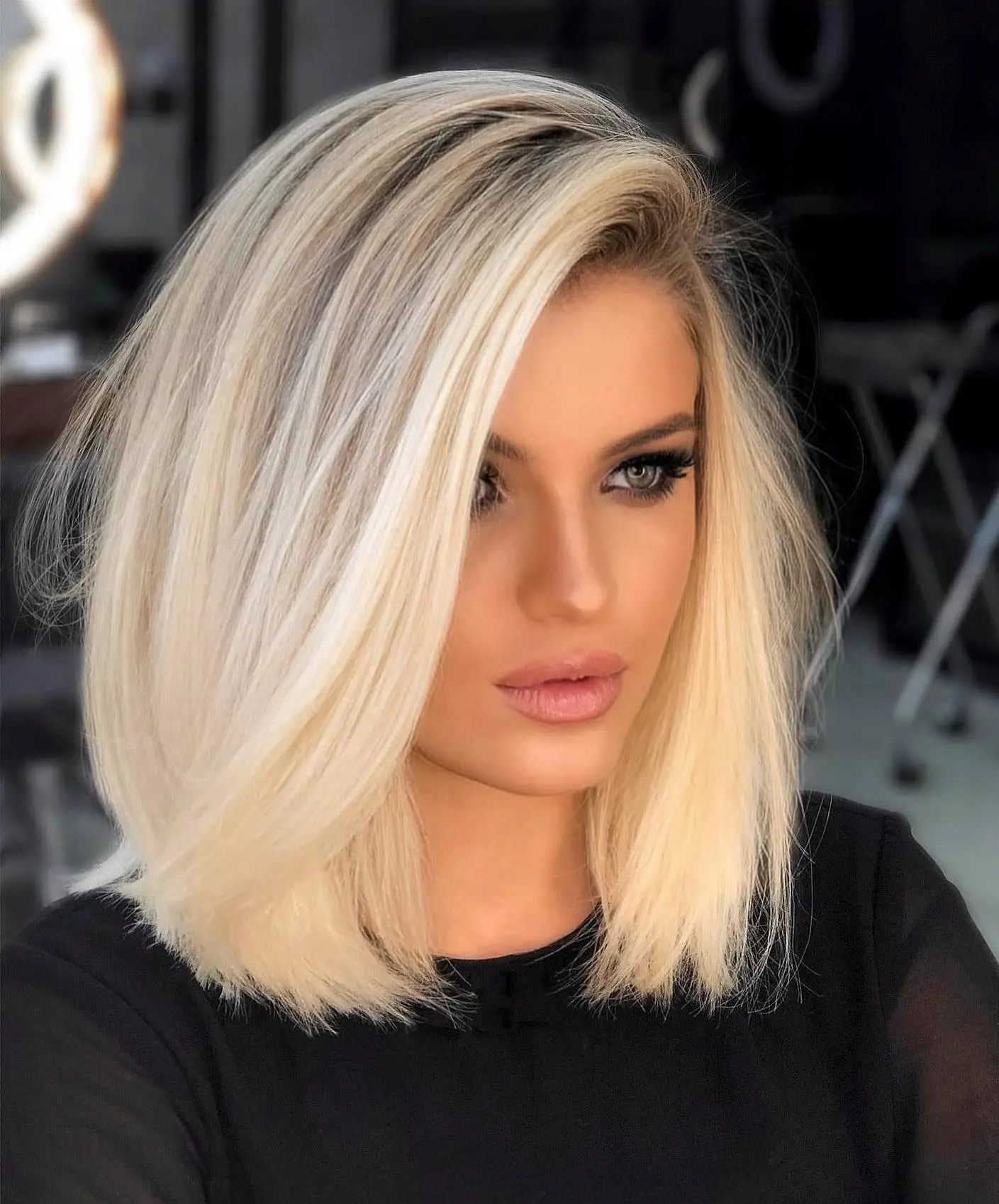 Sexy Deep Side Part Bob Side Swept Voluminous Lob