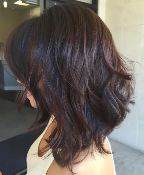 80 Stunning Medium-Length Hairstyles for Thick Hair 16 Black Layered Hair With Chocolate Balayage
