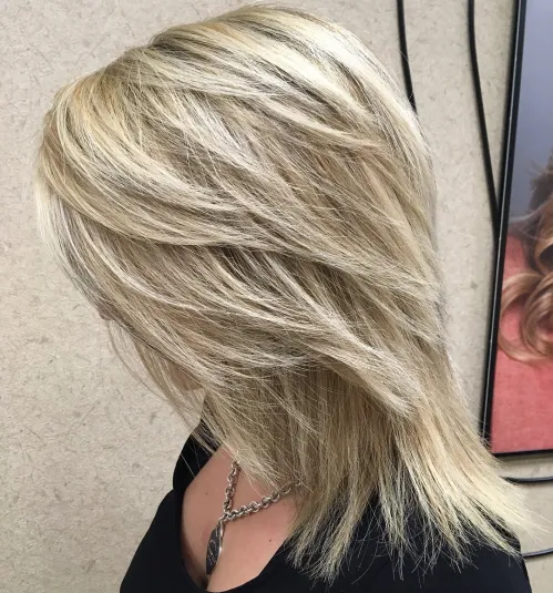 80 Stunning Medium-Length Hairstyles for Thick Hair 11 Medium Layered Blonde Haircut