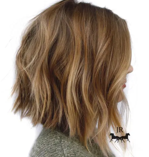 80 Stunning Medium-Length Hairstyles for Thick Hair 44 Choppy Caramel Lob