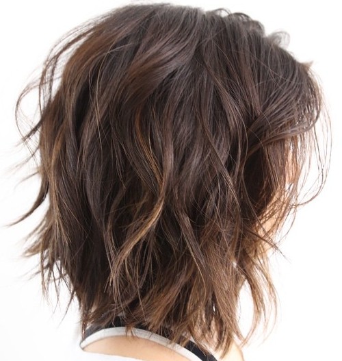80 Stunning Medium-Length Hairstyles for Thick Hair 22 Shoulder-Length Choppy Wavy Bob