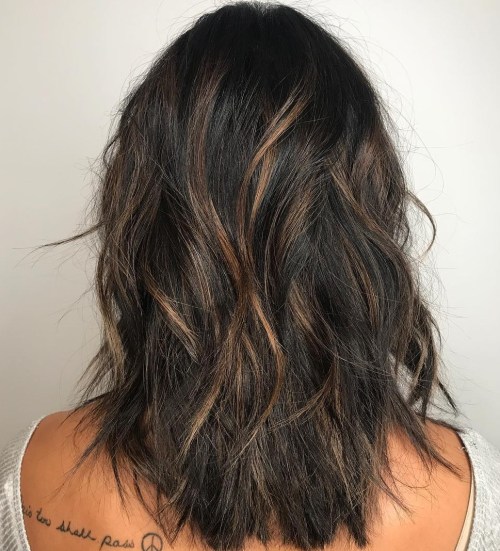 80 Stunning Medium-Length Hairstyles for Thick Hair 41 Shag Cut With Babylights