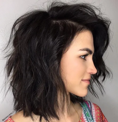 80 Stunning Medium-Length Hairstyles for Thick Hair 23 Shaggy Brunette Lob
