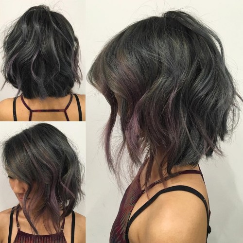 80 Stunning Medium-Length Hairstyles for Thick Hair 74 Choppy Wavy Angled Bob