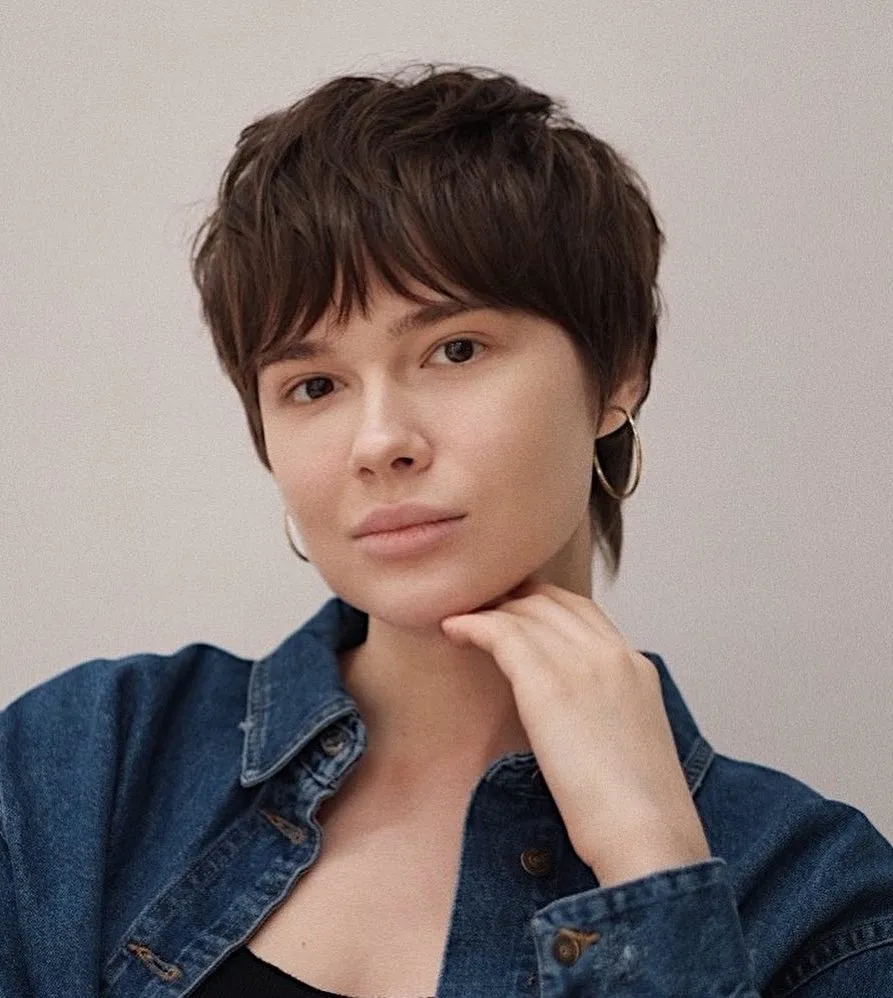 Long Shaggy Pixie Cut Flattering Round and Square Faces