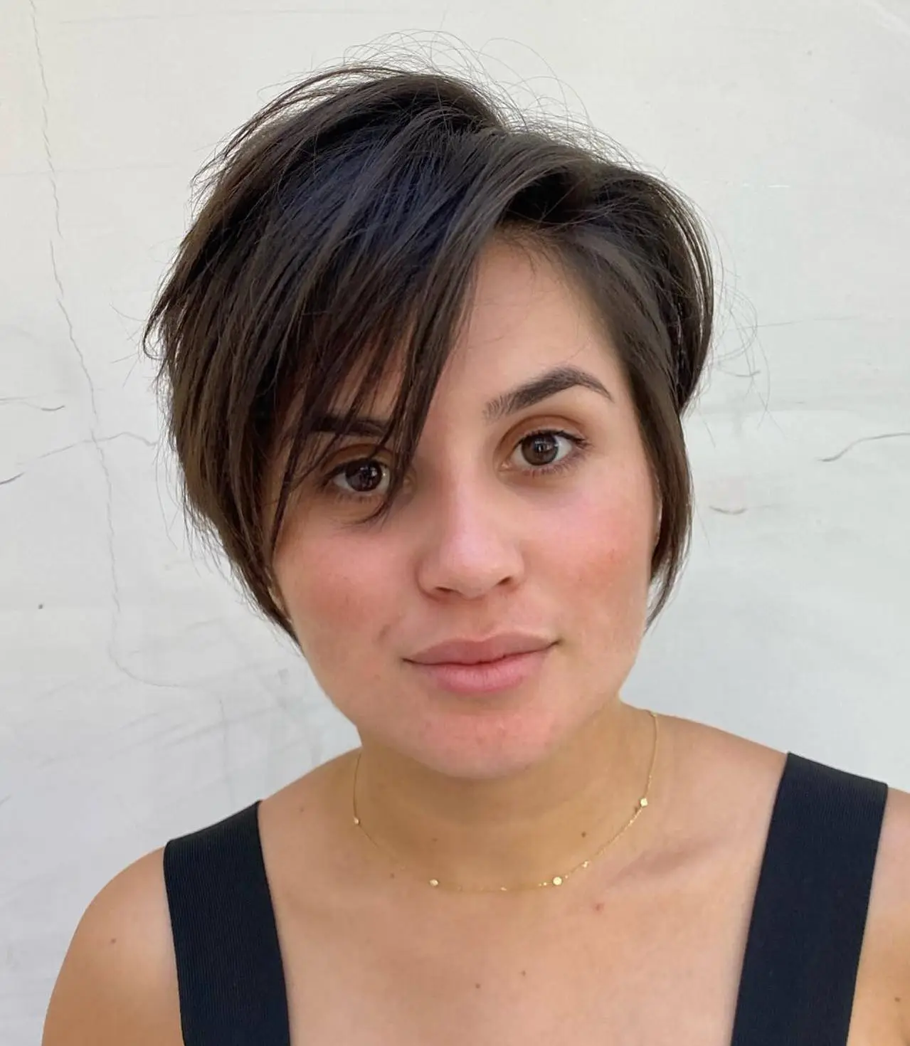 Long Combover Pixie for Round Face Shapes