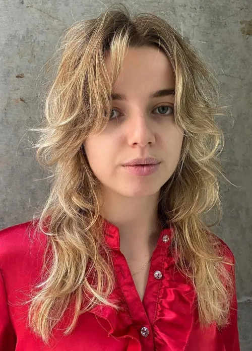 Wolf Cut with Curtain Bangs