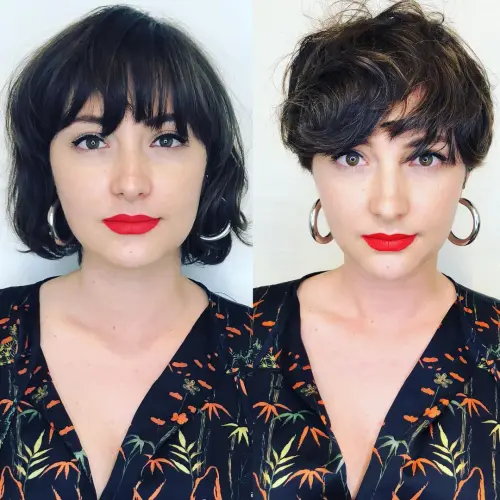 Short Cut with Heavy Bangs