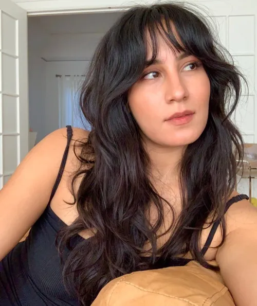 Long Layered Cut with French Girl Bangs