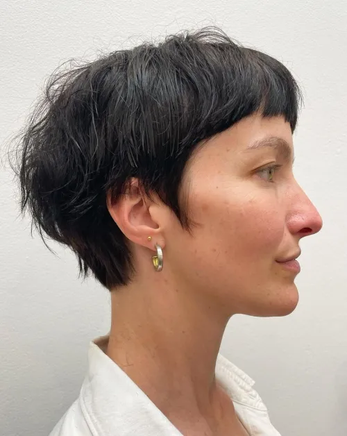 Short Bixie Cut with Baby Bangs
