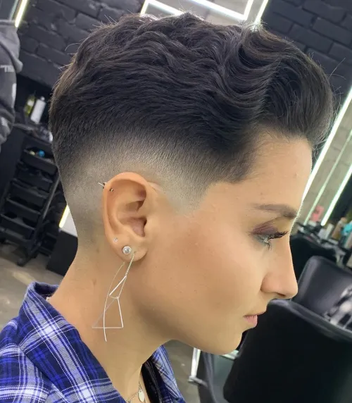 Female Fade Haircut for Wavy Hair