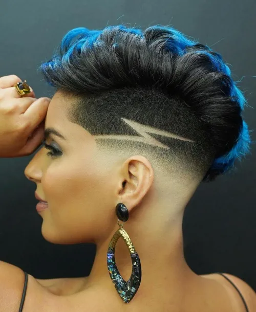 Edgy Short Haircut for Women with Undercut Shaved Design