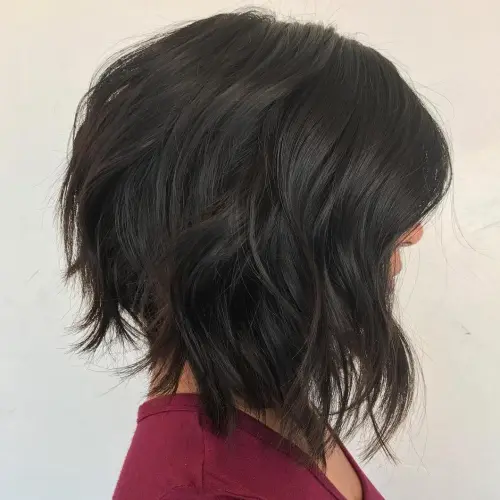 Inverted Chopped Brunette Lob