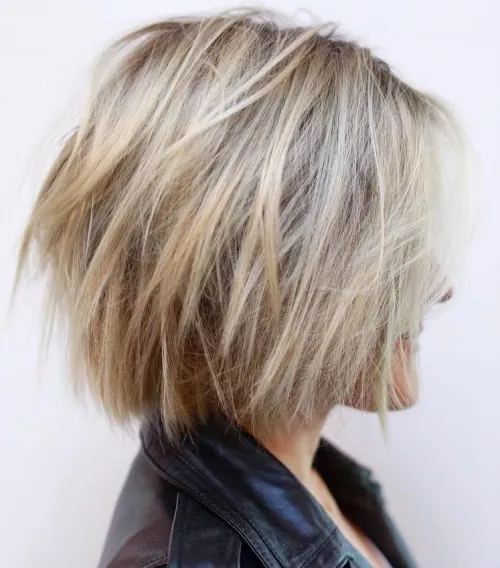 Shaggy Blonde Balayage Bob