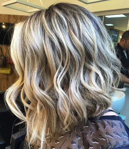 Blonde Lob For Thick Hair