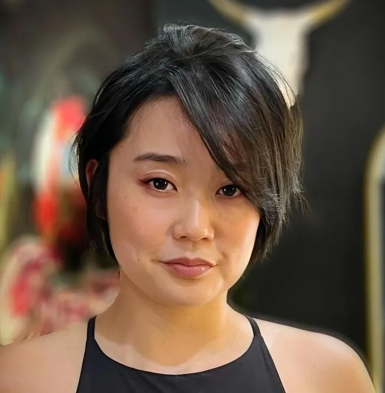 Layered Pixie Bob Pixie Bob with Elongated Side Bangs