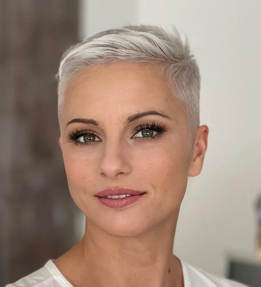 Ultra Short Pixie Extra Short White Blonde Pixie