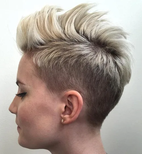 50 Bold Undercut Hairstyles for Women to Make an Impact 6 blonde pixie fauxhawk